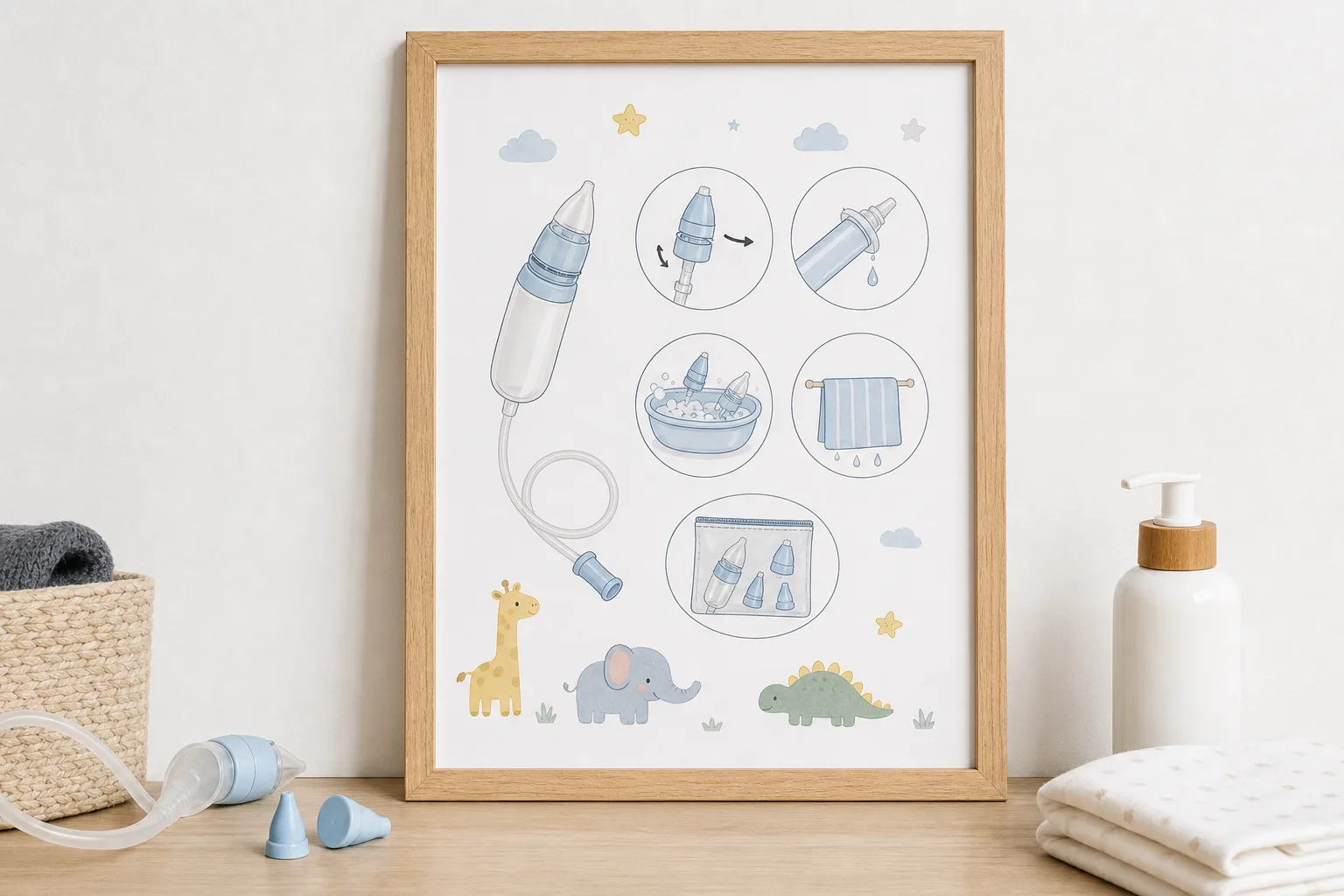 DIY-Nasensauger-Poster mit kindgerechten Illustrationen gestalten